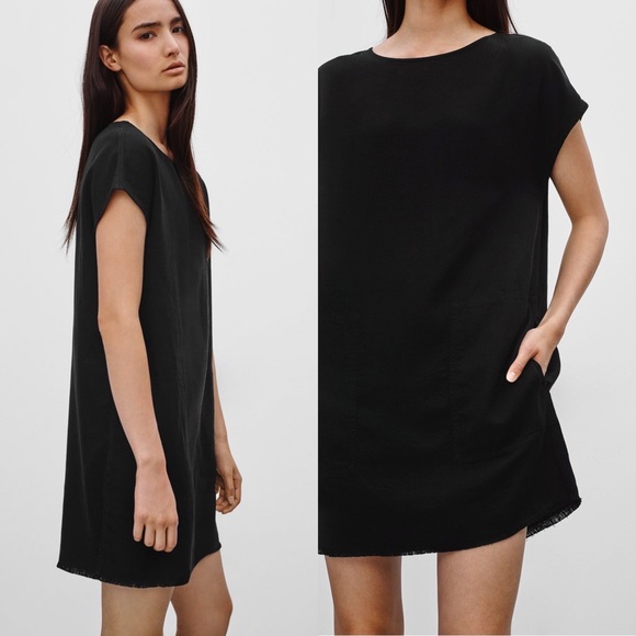 black denim shift dress
